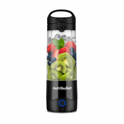 nutribullet Portable, Smoothie Maker to go, 475 ml BPA-freier Becher, kabellos, wiederaufladbar für 15+ Mixvorgänge, tragbarer mini Mixer für mix & go, zerkleinert Eis & Obst, Schwarz, NBP003B Angebot bei HelloDeals