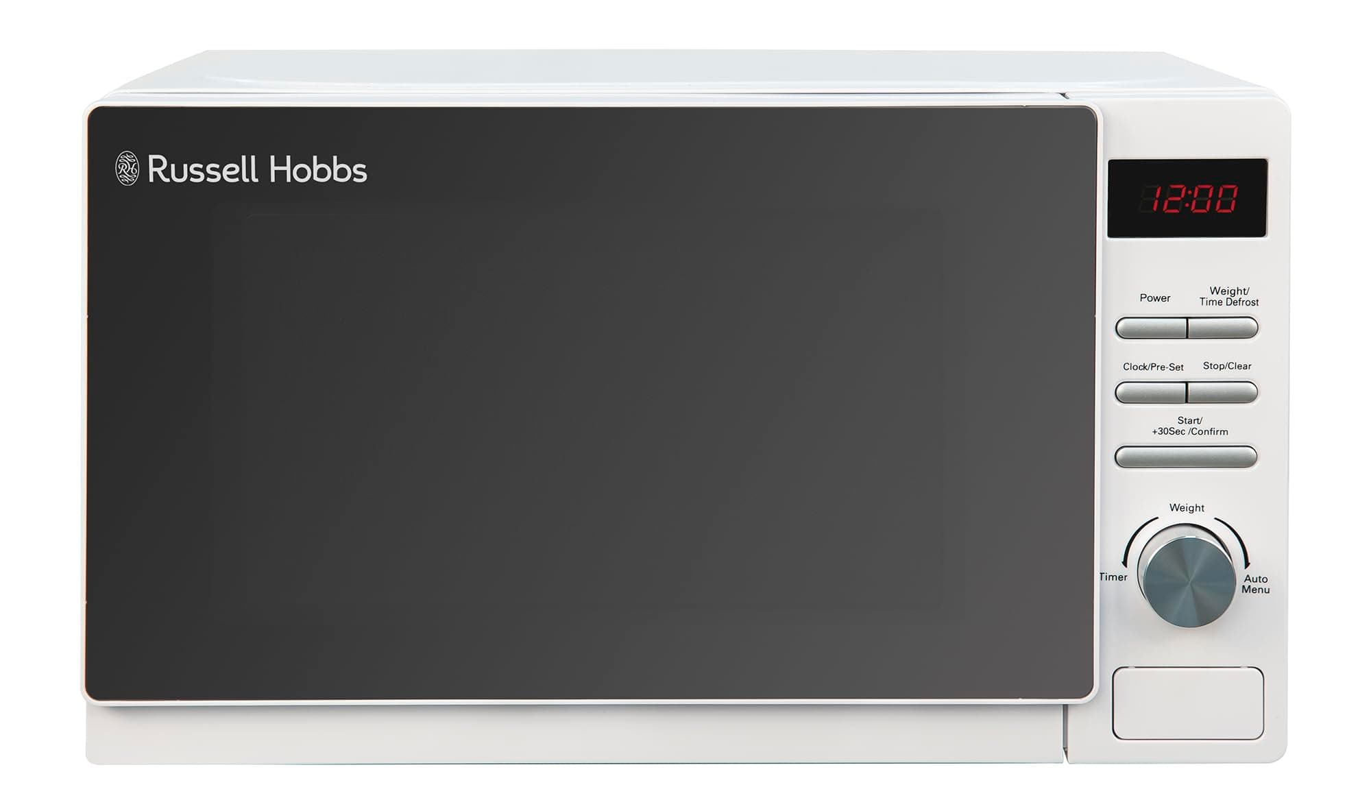 Russell Hobbs RHM2079A Digitale Solo-Mikrowelle, 20 L, 800 W, 5 Leistungsstufen, automatisches Auftauen, 8 automatische Kochmenüs, Uhr und Timer, einfache Reinigung, Weiß Angebot bei HelloDeals