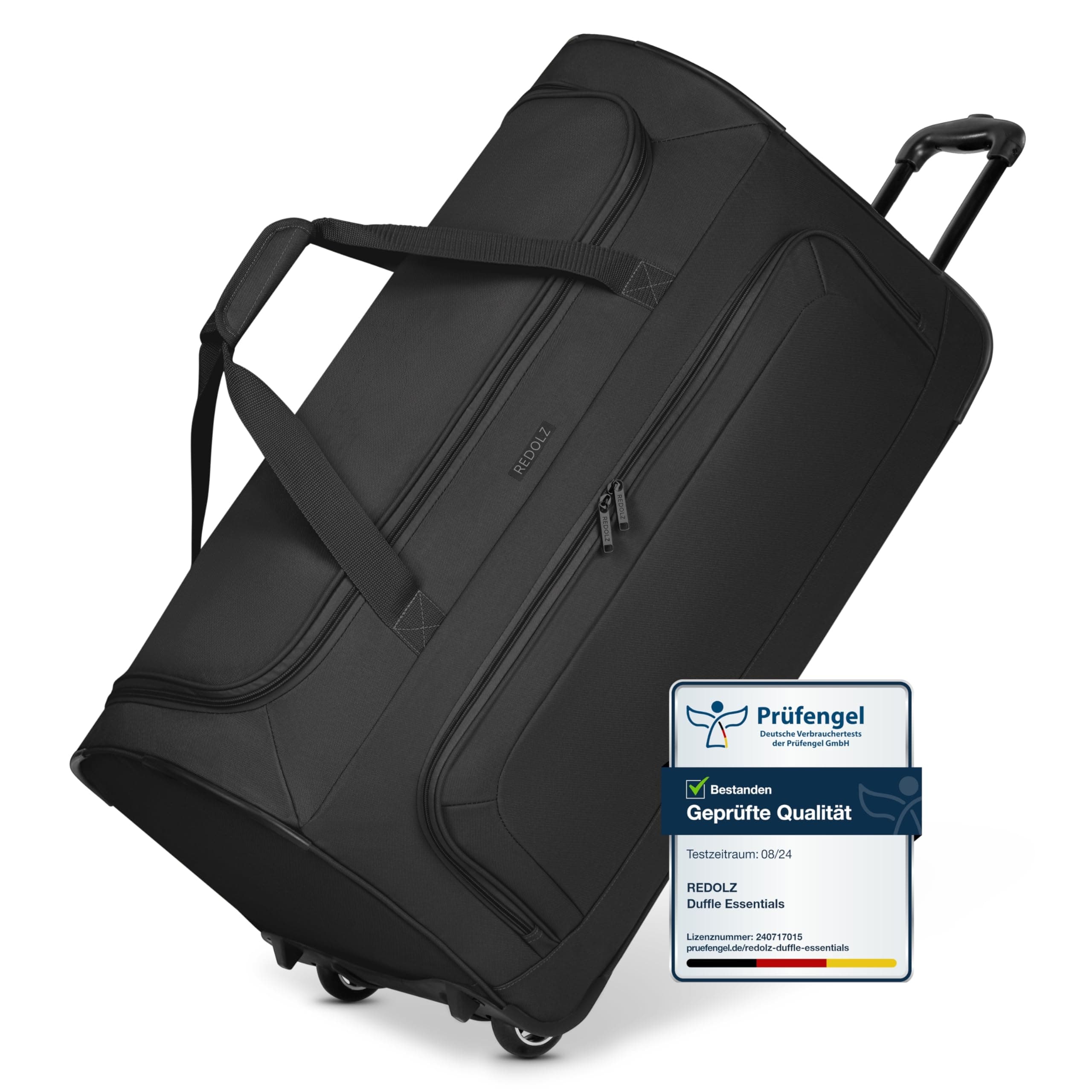 REDOLZ große L Trolley-Reisetasche mit Rollen 71 cm | 81 Liter | für Männer & Frauen (Duffle Essentials) Schwarz L (71 cm) Angebot bei HelloDeals