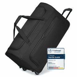 REDOLZ große L Trolley-Reisetasche mit Rollen 71 cm | 81 Liter | für Männer & Frauen (Duffle Essentials) Schwarz L (71 cm) Angebot bei HelloDeals