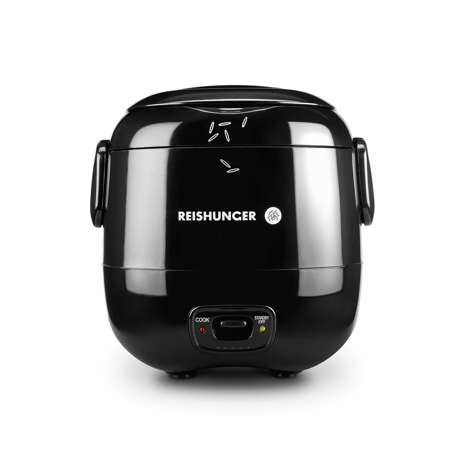 REISHUNGER Mini Reiskocher, schwarz | 0,3 L - 1-2 Portionen | hochwertige Keramikbeschichtung - Premium Topf | Handliche Größe für kleine Haushalte und unterwegs Angebot bei HelloDeals