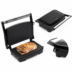 Sandwichmaker, Panini-toaster, Elektrischer Grill, Schwarz, 1000W Angebot bei HelloDeals