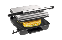 Tefal Kontaktgrill Inicio Adjust GC242D [Elektrogrill/Sandwichtoaster;fettarmes Grillen; Panini, Toasts, Steak; Gemüse, regelbarer Thermostat mit 3 Stufen; antihaftbeschichtete Grillplatten; 2000W] Single Inkl. regelbaren Thermostat Angebot bei HelloDeals
