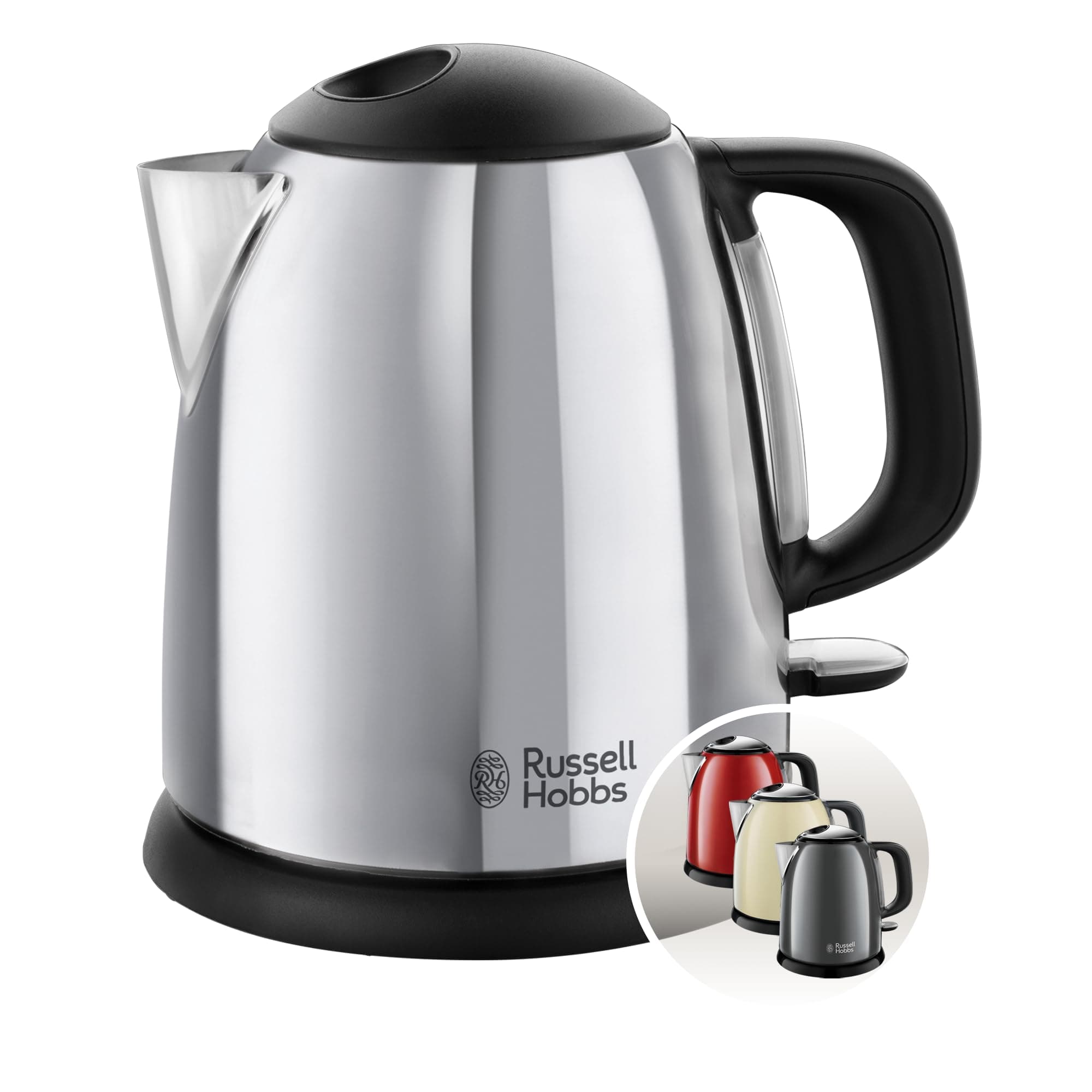 Russell Hobbs Wasserkocher klein [1l] Victory Edelstahl poliert (2400W, Schnellkochfunktion, herausnehmbarer Kalkfilter,außenliegende Wasserstandsanzeige,kleiner Reisewasserkocher) Teekocher 24990-70 1 Liter Edelstahl Poliert Angebot bei HelloDeals