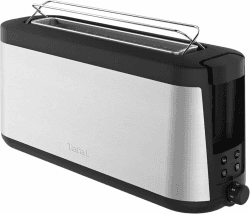 Tefal Element TL4308 Langschlitz-Toaster, 1000 W, Edelstahl/Schwarz – Für 2 lange Scheiben, 7 Bräunungsstufen, Integrierter Brötchenaufsatz, Elegantes Design Kompakter 2-Scheiben-Toaster Angebot bei HelloDeals