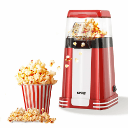 YASHE Popcornmaschine Retro, 1200 W Heißluft-Popcornmaschine mit Messbecher, One-Touch, Ölfrei, Perfekt für Heimkino, Filmabende, Partys Angebot bei HelloDeals