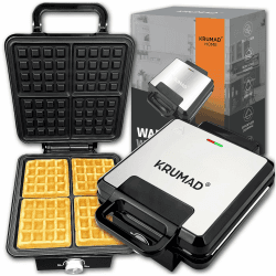 Waffeleisen 2000W – Doppel Waffle Maker für 4 Belgische Waffeln – Antihaftbeschichtung, Temperaturregler, Kontrollleuchten – Kompakt & Leicht zu Reinigen – Edelstahlgehäuse Angebot bei HelloDeals