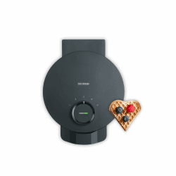 SEVERIN Waffeleisen Black Line, Herzwaffeln, PFAS-freie Beschichtung, mit Kontrollleuchte, praktische Kabelaufwicklung, 1.000 Watt, schwarz/Edelstahl, WA 2117 NEU: Design Waffeleisen Angebot bei HelloDeals