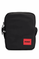 HUGO Herren Ethon 2.0N NS zip Reporter-Tasche mit gummiertem Logo-Label Black2 Angebot bei HelloDeals