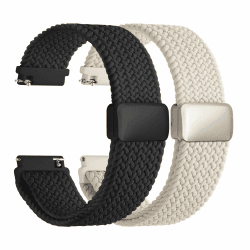 Fullmosa Nylon Uhrenarmband 20mm kompatibel mit Garmin Vivoactive 6/5/3/Venu 2 Plus/Venu Sq/Samsung Galaxy Watch 7/6/5/4 40mm 44mm- 2er Set Geflochtenes Wechsel Armband für Damen & Herren Polarstern+Schwarz 20mm Angebot bei HelloDeals