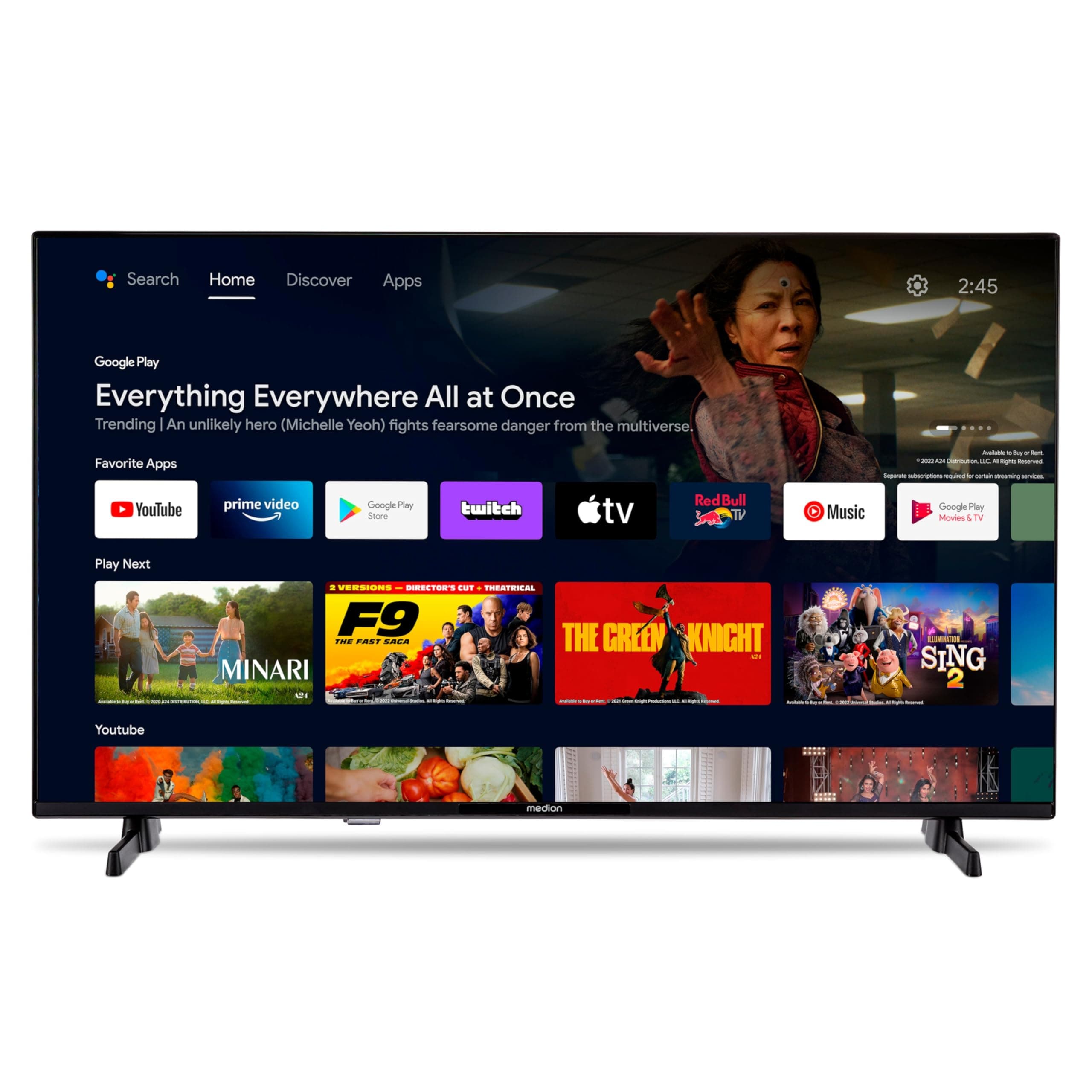 MEDION 80 cm (32 Zoll) Full HD Fernseher (Android TV, Smart TV, HDR, Prime Video, PVR, Bluetooth, MD 832100) 2025 - Full HD 80 cm (32 Zoll) Angebot bei HelloDeals