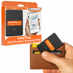 easyTag Tracking Card (Nur Samsung) - Schlanker und globaler Wallet Tracker für Geldbörsen, Taschen, Koffer und Gepäck. Wiederaufladbare Tracking Card kompatibel mit der Samsung SmartThings App. Black Angebot bei HelloDeals