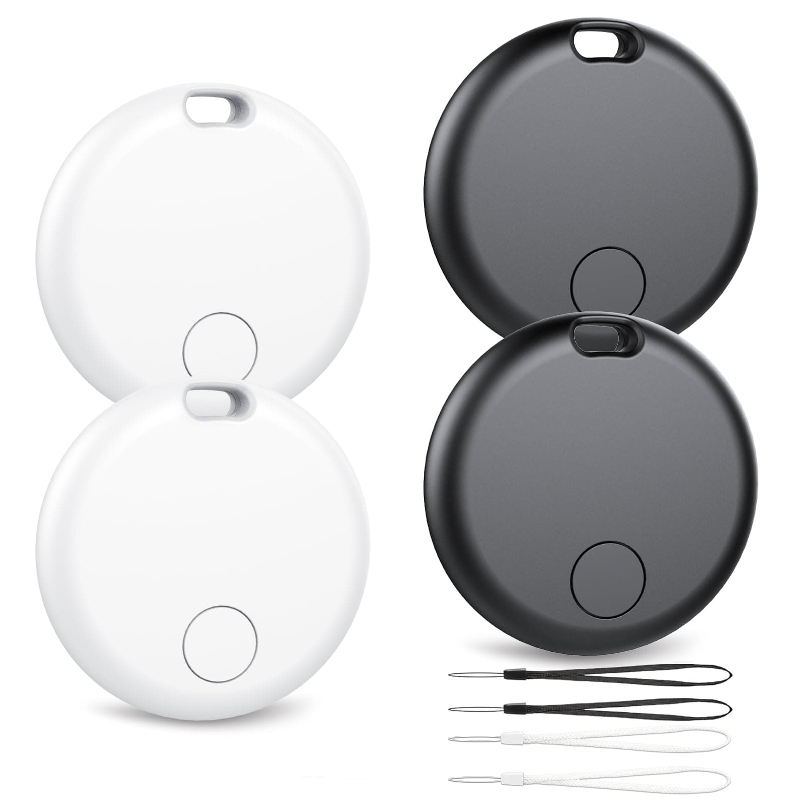 Smart Tracker Tag Android, Bluetooth Schlüsselfinder kompatibel mit Google Find Hub (NUR Android), Air Tracker Tag Schlüsselanhänger für Koffer, Schlüssel, Gepäck (4er-Pack) tiefschwarz&tiefes Weiß Angebot bei HelloDeals