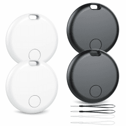 Smart Tracker Tag Android, Bluetooth Schlüsselfinder kompatibel mit Google Find Hub (NUR Android), Air Tracker Tag Schlüsselanhänger für Koffer, Schlüssel, Gepäck (4er-Pack) tiefschwarz&tiefes Weiß Angebot bei HelloDeals
