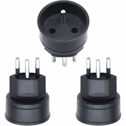 EU auf Schweiz/Liechtenstein Adapterstecker, 2-poliger DE/FR/IT/ES Stecker auf Schweizer 3-polige Steckdose für Frankreich/Deutschland Besucher (3 Stück Schwarz) Angebot bei HelloDeals