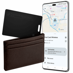 KINDEEP Wallet Tracker Air-Tag Karte (für iOS & Android) – Kompatibel mit Apple Find My & Google Find My, ultradünner 1,8 mm Bluetooth-Tracker, Smart Card Geldbörsen-Finder, IP68 wasserdicht für Android & iOS Matt­schwarz Angebot bei HelloDeals