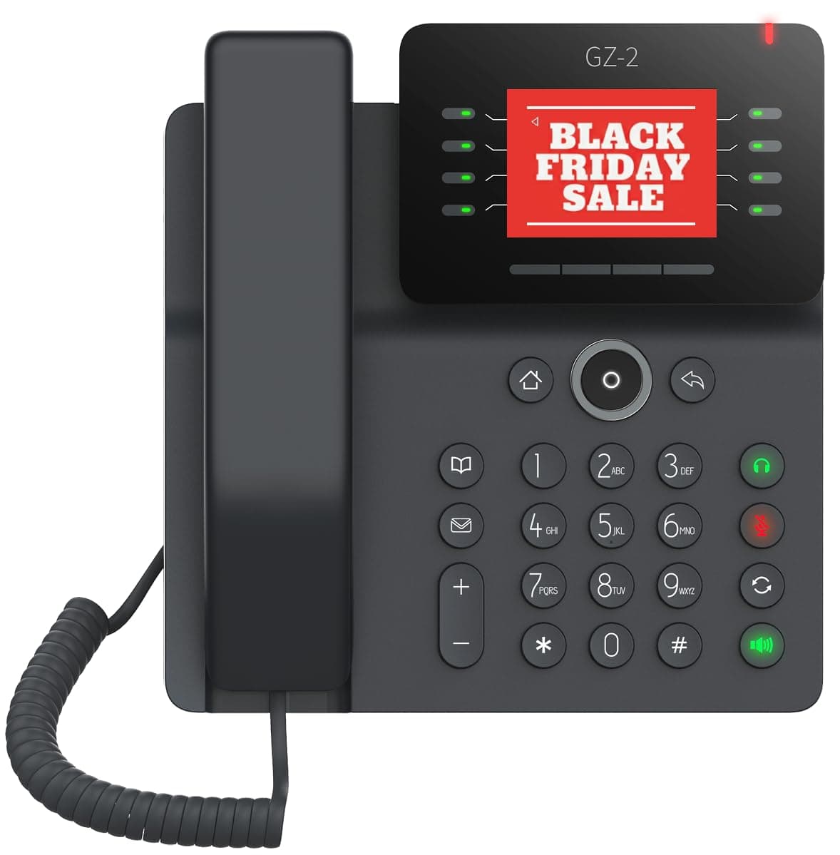 GEQUDIO IP Telefon GZ-2 mit Netzteil - Fritzbox, Telekom kompatibel - Freisprechen & Farbdisplay - Anleitung für FritzBox, Sipgate, Telekom Digitalisierungsbox, easybell (ohne WLAN) GZ-2: ohne WLAN/Bluetooth Angebot bei HelloDeals