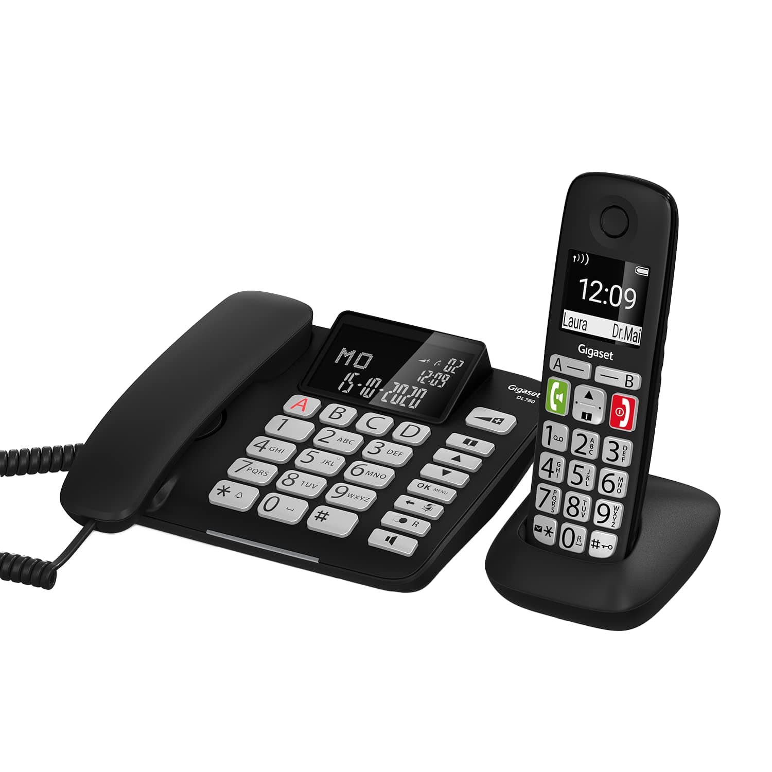 Gigaset DL780 Plus Kombi-Set schnurgebundenes Telefon & Mobilteil, extralaut Hören, hörgerätekompatibel, gemeinsames Telefonbuch, schwarz Angebot bei HelloDeals