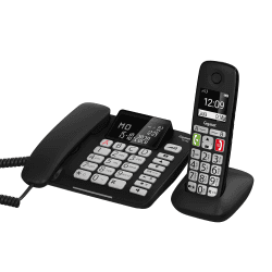Gigaset DL780 Plus Kombi-Set schnurgebundenes Telefon & Mobilteil, extralaut Hören, hörgerätekompatibel, gemeinsames Telefonbuch, schwarz Angebot bei HelloDeals