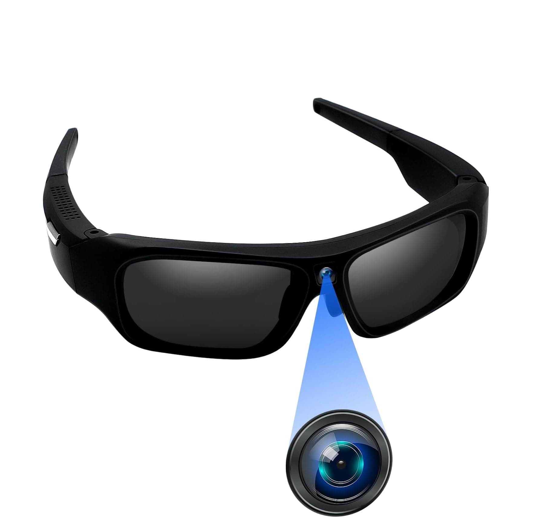 Sportbrille mit Kamera, Spionagekamera, versteckter Kamera, Mini Action Kamera, 4K Auflösung, 64 GB, 16:9 Bildformat, UV-Filter, Weitwinkel 120°, Komfortabler Sitz, Sonnenbrille, Schwarz Angebot bei HelloDeals