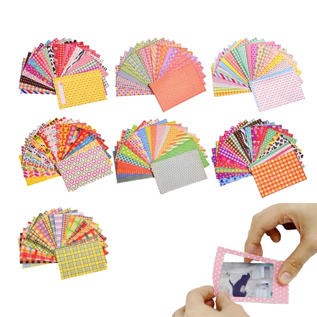 140 Stück Mini-Sofortbildrahmen, Polaroid-Foto-Dekorationsaufkleber mit farbigen Foto-Randaufklebern für Fujifilm Instax Mini 11 9 8 70 7s Sofortbildkamera-Foto (Der Film ist nicht enthalten) Angebot bei HelloDeals
