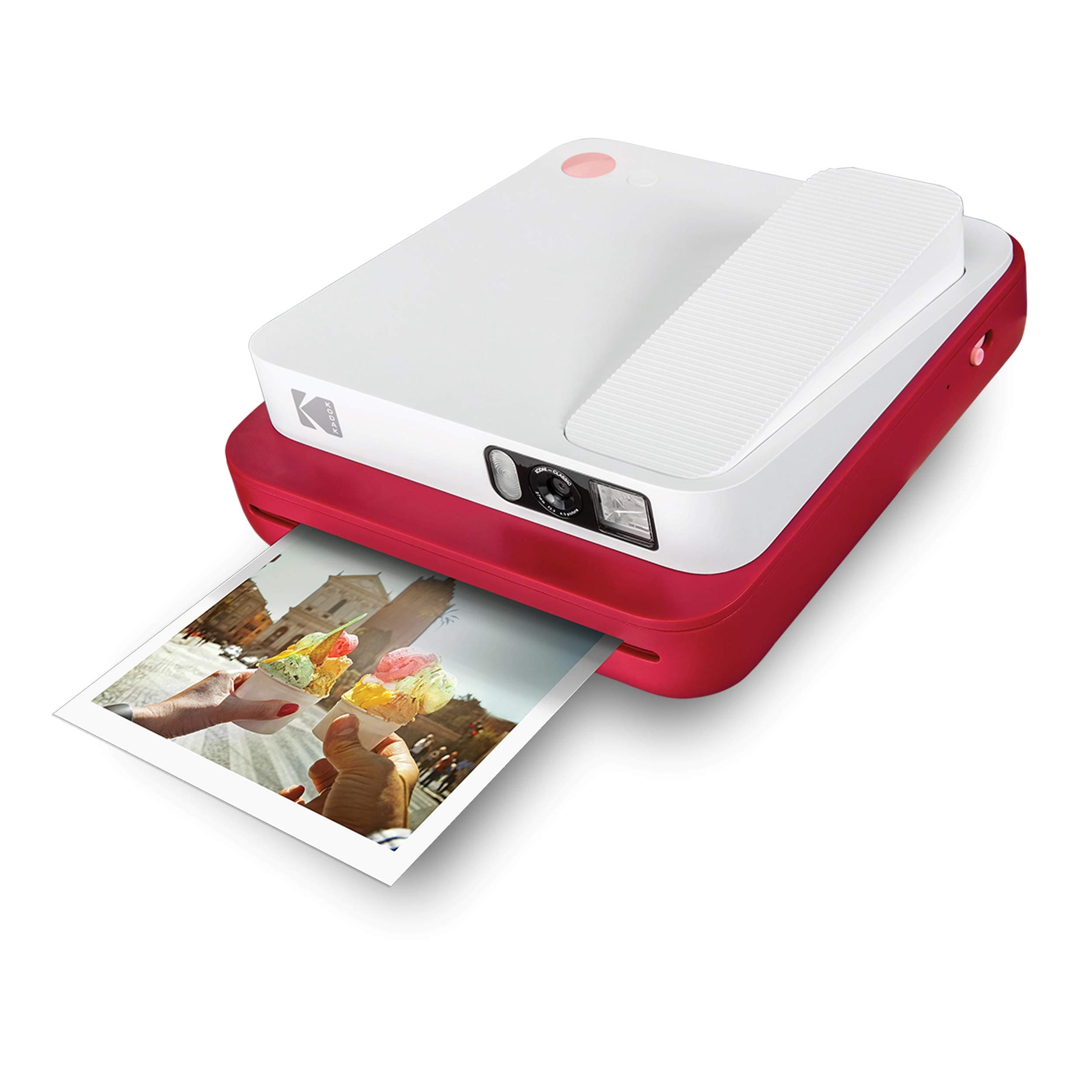 KODAK Smile Classic Sofortbilddigitalkamera + Bluetooth (Rot), 16MP, 35 Drucke/Aufladung – Starter-Pack 3,5 x 4,25 Zoll Zink-Papier, Sticker-Frames-Edition Rot Kamera Angebot bei HelloDeals