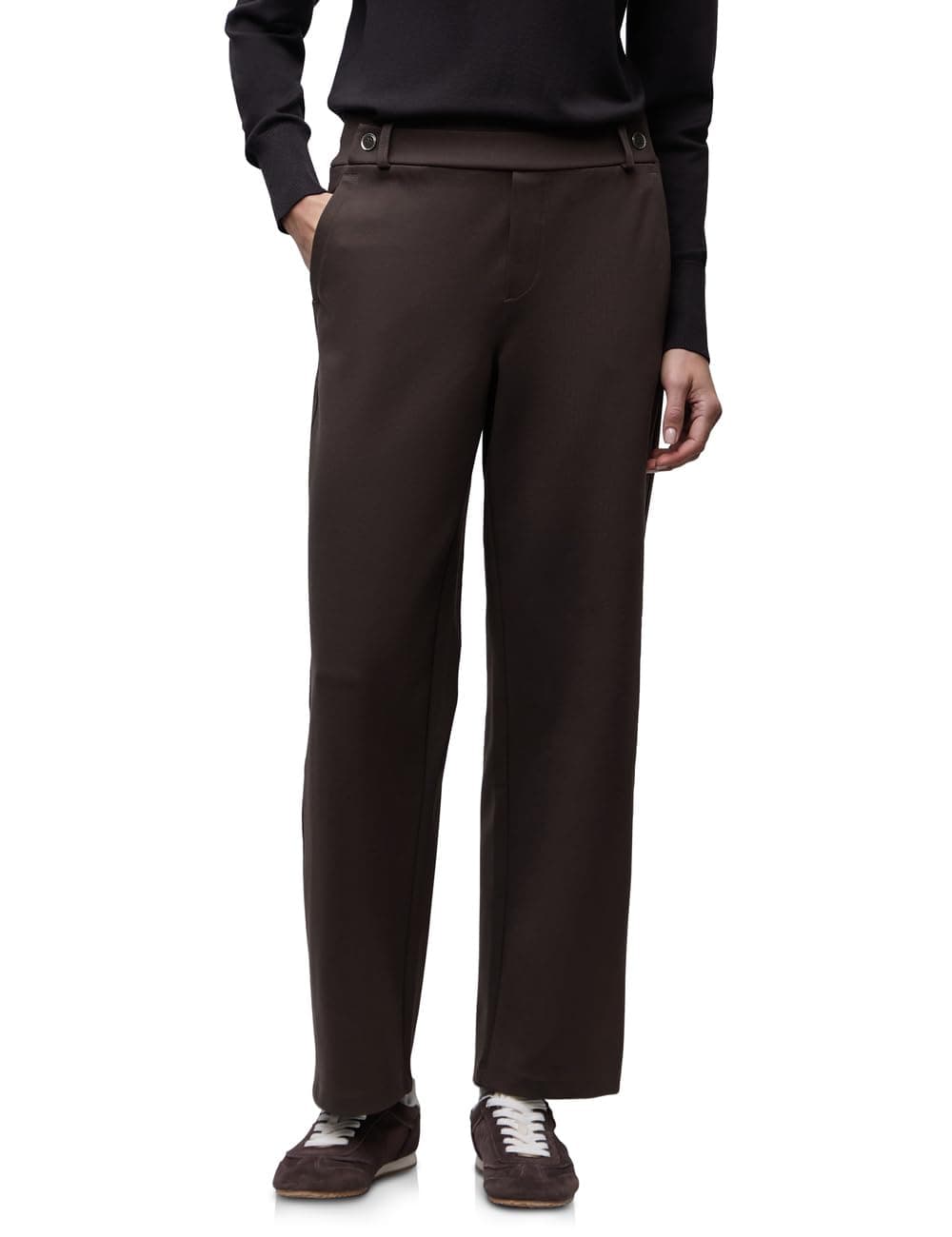 Street One Damen Straight Leg Hose 42W / 30L Deep Roast Brown Angebot bei HelloDeals