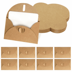 Kraftpapier Umschläge 40 Stück Mini Briefumschläge mit 40 Stück Karten Set, Klein Umschläge Mini Briefumschläge mit Herz Verschluss für Geldgeschenke Dankeskarten Einladung Angebot bei HelloDeals