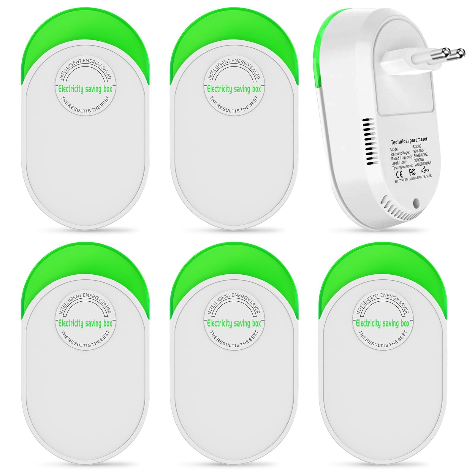 Energiespargerät, 6 Stück Pro Power Saver, 90-250V 28000W Haushaltsstromsparer, Stromsparbox Stromreduzierer, Haushaltsbüromarktgerät, Haushalts Energiesparer für Bürogebäude Einkaufen Angebot bei HelloDeals