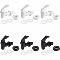 6 Stück Kunststoff Getränkespender Zapfhahn, Wasserspender Ersatzzapfen, Ersatzhahn Geeignet Für Kalte Und Heiße Getränke,Bierfass, Entsafter, Auslaufhahn(Schwarz/Weiß) Angebot bei HelloDeals