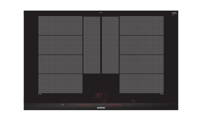 Siemens EX875LYC1E, iQ700, Induktionskochfeld (autark), 80 cm breit, varioInduktion plus freie Platzwahl, power Move Plus voreingestellte Leistungsstufen, powerBoost schnelleres Kochen iQ700 Mit Rahmen aufliegend 80 cm Breite Angebot bei HelloDeals