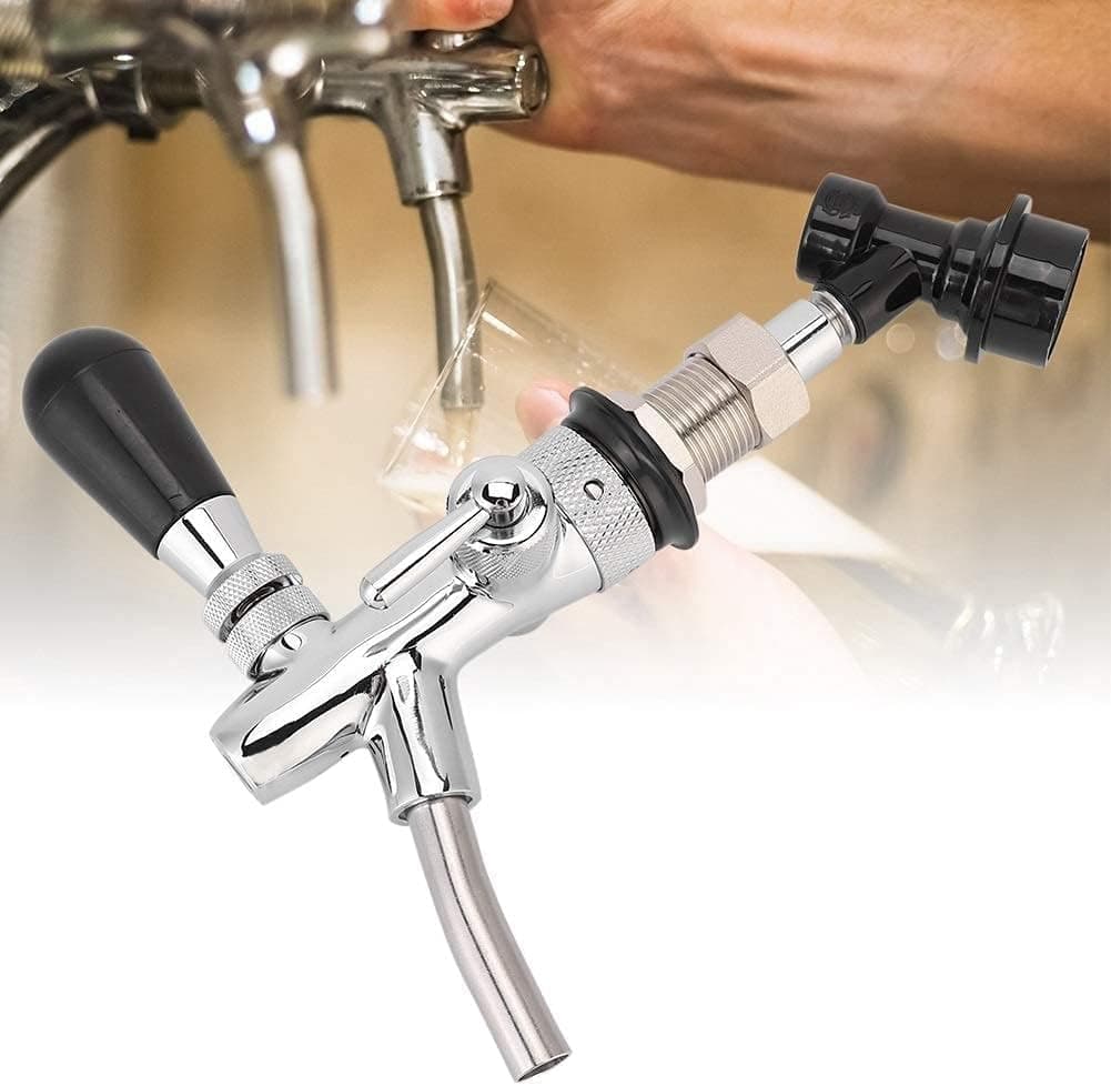 Einstellbarer Bierhahn, G5/8 Verstellbarer Bierhahn Kompensator Zapfhahn Fass-Bierhahn-Hahn Mit Kugelverschluss-FlüSsigkeitsabschaltung FüR Bars Hotels Restaurants Angebot bei HelloDeals