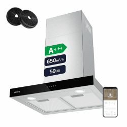 CIARRA CBCS6102 A+++ Dunstabzugshaube 60cm Umluft 650m³/h mit CBCF003 Aktivkohlefilter Touch-Bedienung 4 Stufen Inkl. Booster Abluft Wandmontage Abzugshaube Edelstahl Silber Angebot bei HelloDeals