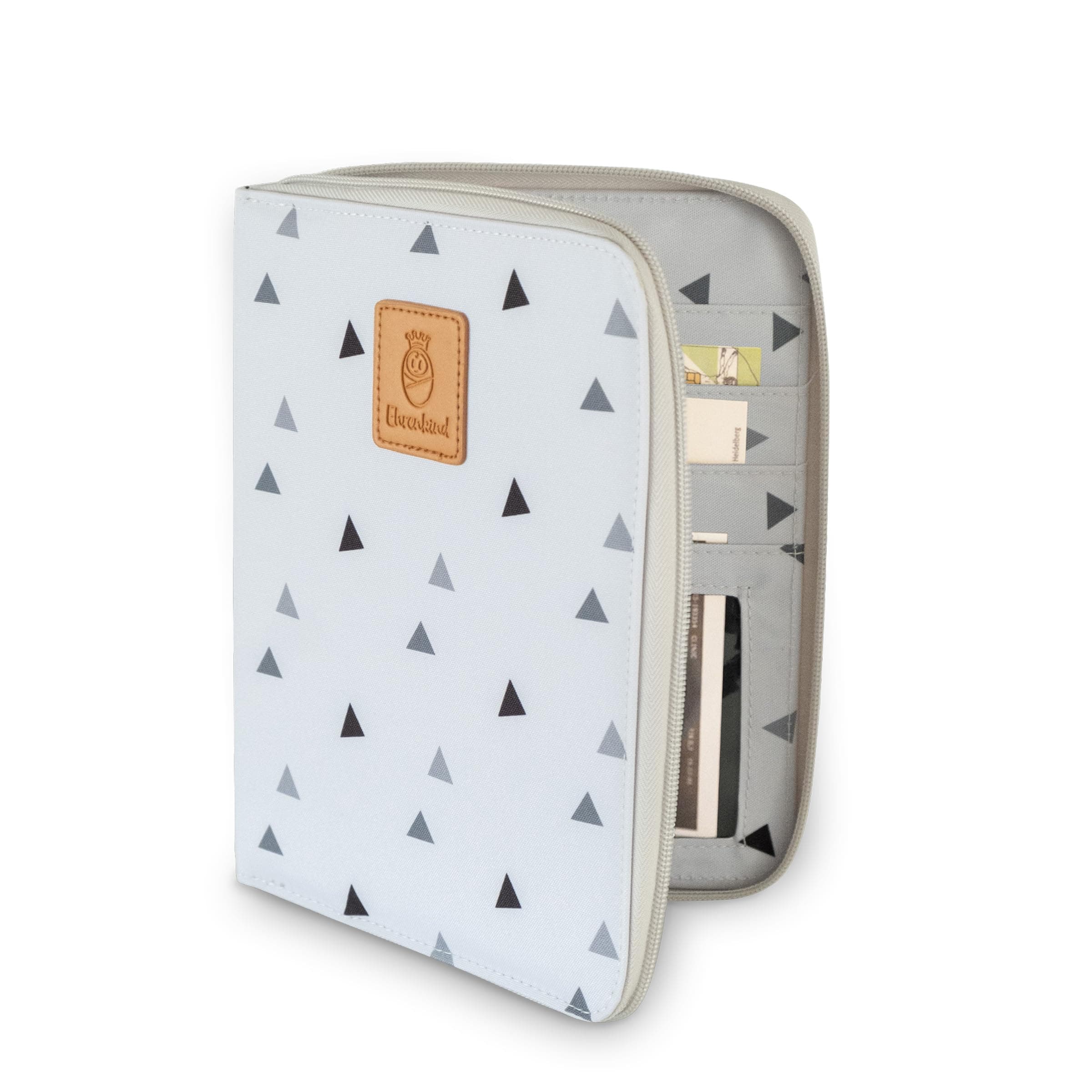 Ehrenkind® Mutterpasshülle | Mutterkindpasshülle | U-Heft Tasche | Mutterpassbuch | Impfpass Hülle Grau mit Dreiecken | Nachhaltig & Praktisch | Perfekt für den Alltag von Eltern Angebot bei HelloDeals