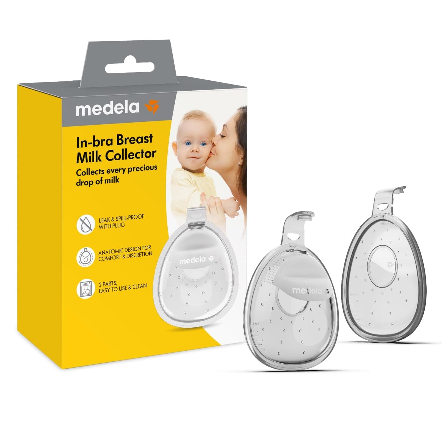 Medela InBra Milchauffangschalen, auslaufsicheres, tragbares Design mit flexiblem Verschluss, anatomischer Form, BPA-frei, einfach zu reinigen und spülmaschinenfest, Fassungsvermögen 30 ml New Angebot bei HelloDeals
