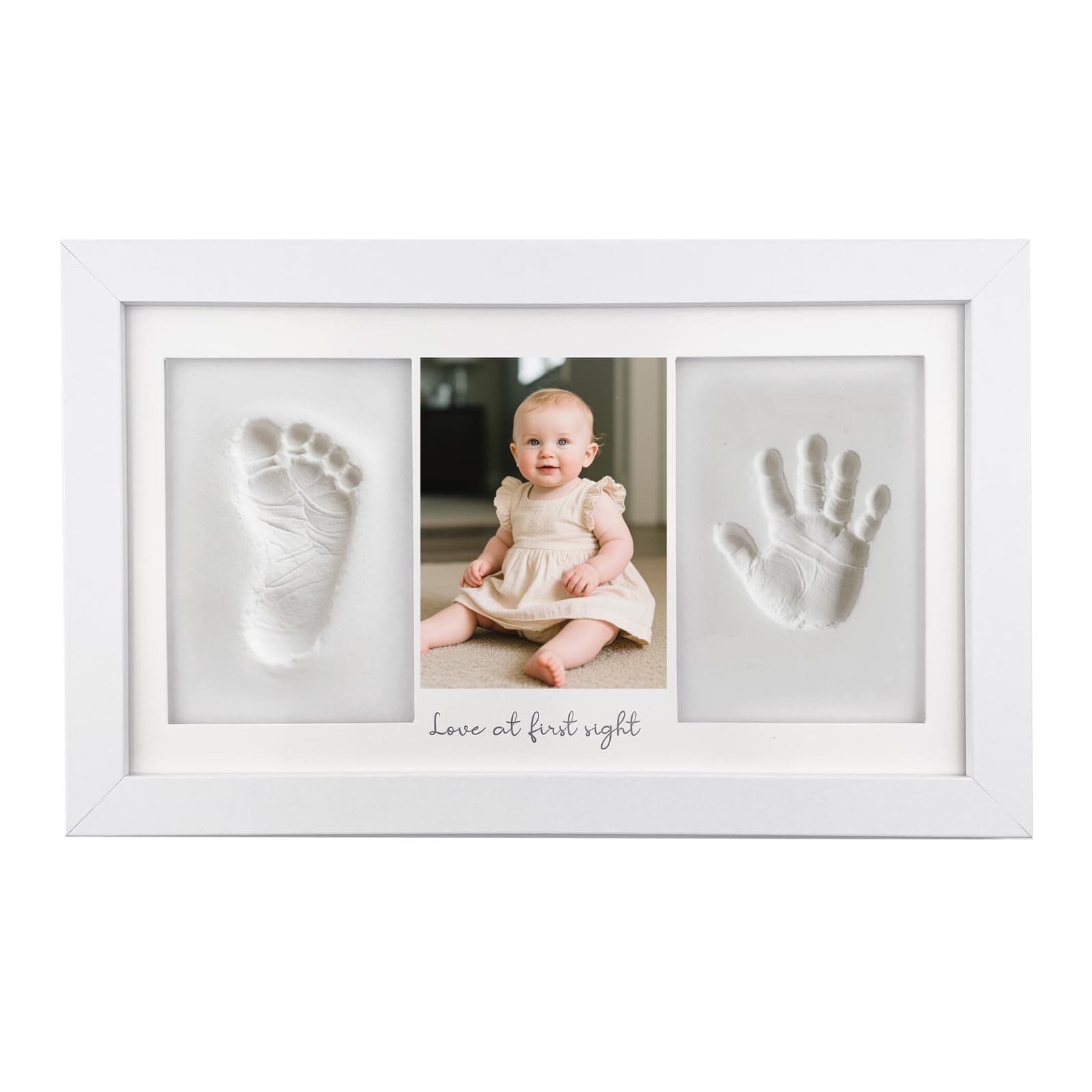 Baby Handabdruck und Fußabdruck Set, Gipsabdruck Baby Hand und Fuß für Neugeborene, Handabdruck Baby Bilderrahmen, Fußabdruck Baby Gipsabdruck Set, Baby Geschenk zur Gebur, Babyparty Angebot bei HelloDeals