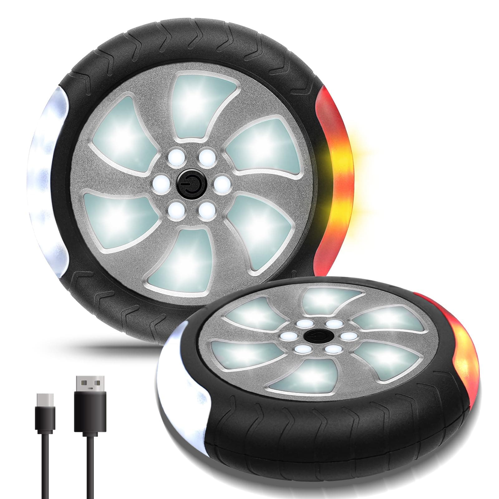 Kinderwagen Licht USB Aufladbar - Led Reflektoren für Kinderwagen mit 2 Leuchteffekte, 18 LED Pro Licht, Buggy Wasserdicht Blinklicht mit Klettverschluss (2 Stück) Angebot bei HelloDeals