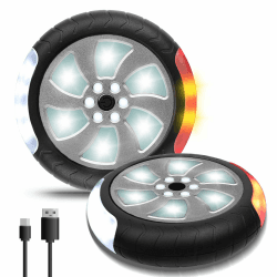 Kinderwagen Licht USB Aufladbar - Led Reflektoren für Kinderwagen mit 2 Leuchteffekte, 18 LED Pro Licht, Buggy Wasserdicht Blinklicht mit Klettverschluss (2 Stück) Angebot bei HelloDeals