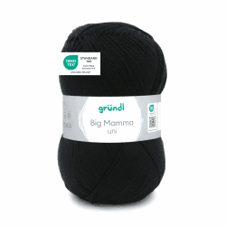 Gründl Wolle Big Mamma uni - XXL Wolle zum Stricken - Strickgarn - Weich und hautfreundlich - 100% Polyacryl - 1 Knäuel 400 g / 1040 m - Nadelstärke 3,5-4,5 - schwarz Angebot bei HelloDeals