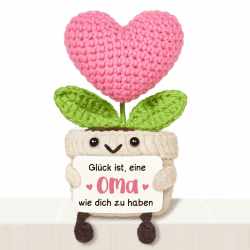 Oma Geschenk - Kreative Strickwolle Herzblume mit Energiekarte, Oma Geburtstagsgeschenk, Geschenk Oma Geburtstag Angebot bei HelloDeals