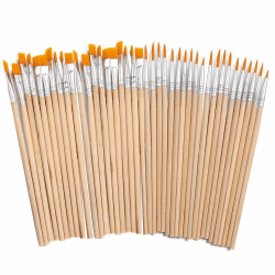 40 Stück Pinsel Set, 20 Flache Pinsel und 20 Stück Runde Kleine für Kunstmalerei und Details Holzfarbe（40 Stück Pinsel Set） Angebot bei HelloDeals