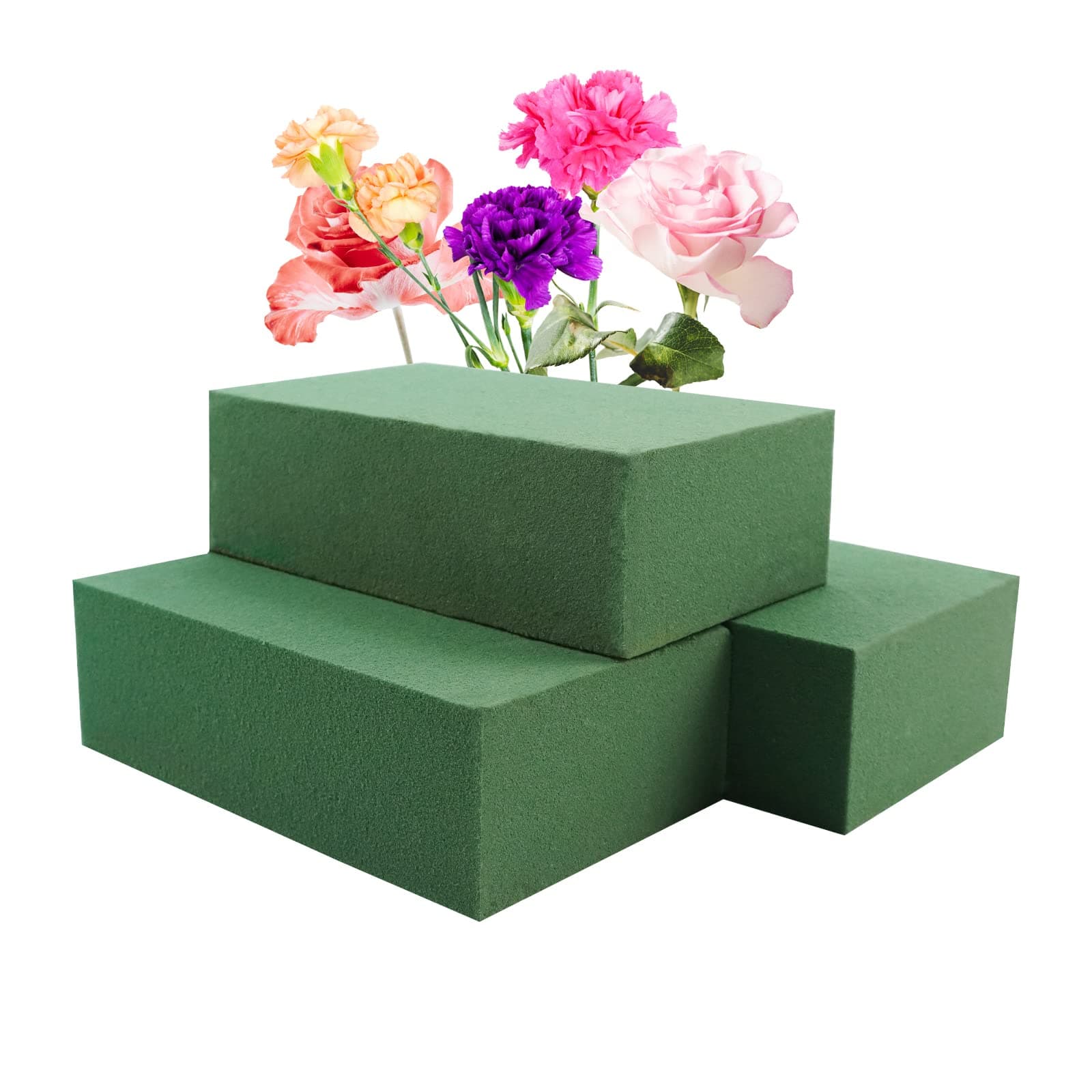 Schaumstoff-Blöcke, Schaumstoff, für frische und künstliche Blumen, 14 cm L x 7,9 cm B x 4,3 cm H, 3 Stück Angebot bei HelloDeals