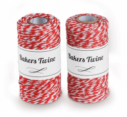 200m Rot und Weiß Baumwolle Schnur, 2mm Geschenkschnur zum Einpacken von Geschenken, Weihnachten Bastelschnur, Zweifarbige Dekoband Kordel für Backen, DIY Basteln, Weihnachten Geschenke Verpacken Angebot bei HelloDeals