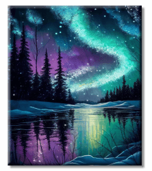 ShengDexin Malen nach Zahlen Erwachsene, DIY Handgemalt Aurora Ölgemälde Kit, Paint by Numbers Adult Mit 3 - Pinseln und Acrylfarbe knitterfreie leinwand Kit - 40 X 50 CM Angebot bei HelloDeals