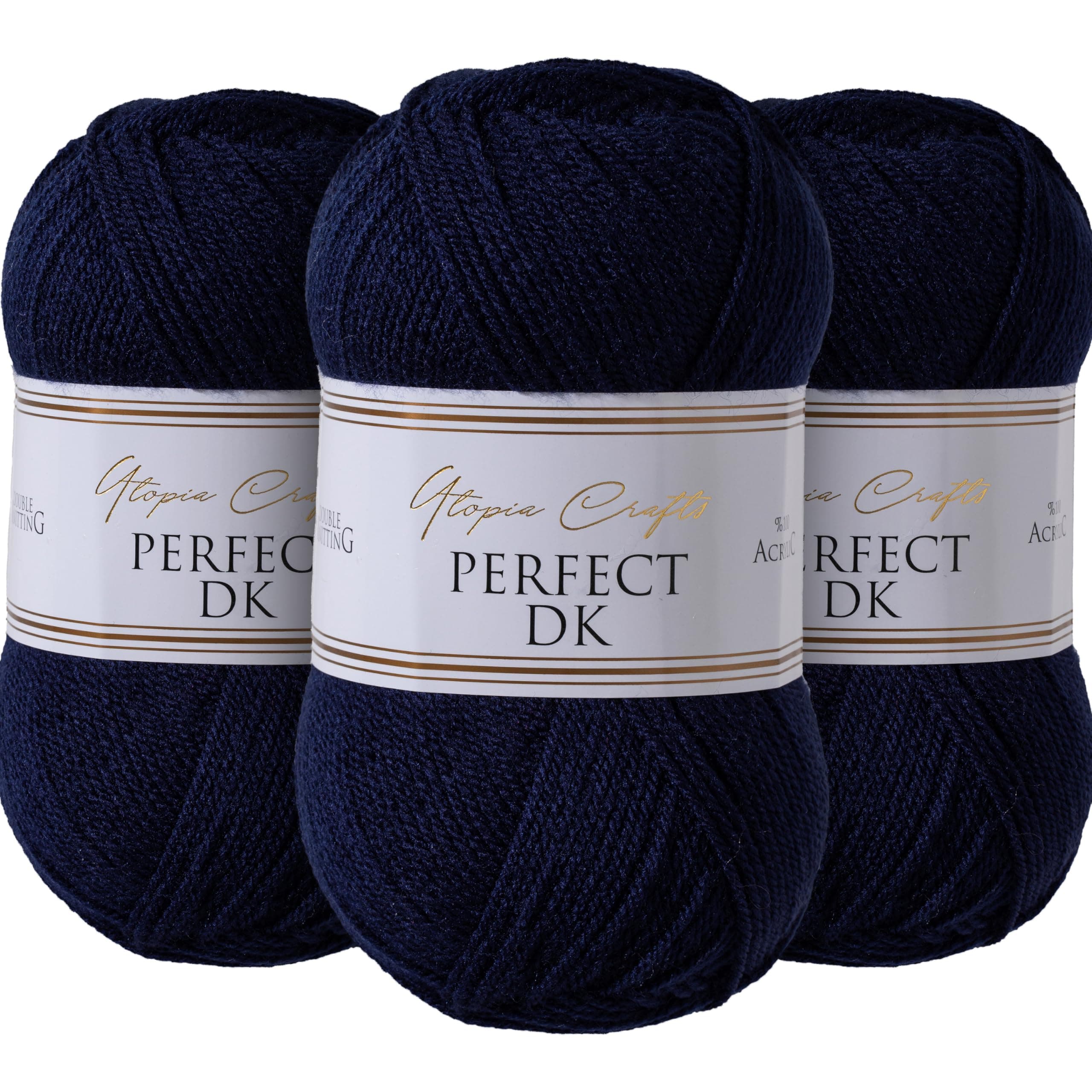 Utopia Crafts DK Double Knitting Yarn 3x 100g (Navy Blue) Angebot bei HelloDeals