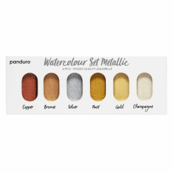 Panduro Aquarellfarbe Metallic Gold, 6er Set schimmernde Wasserfarben Palette zum Malen, Kalligrafie, Brush Lettering, für Erwachsene, Künstler und Hobbykünstler Angebot bei HelloDeals