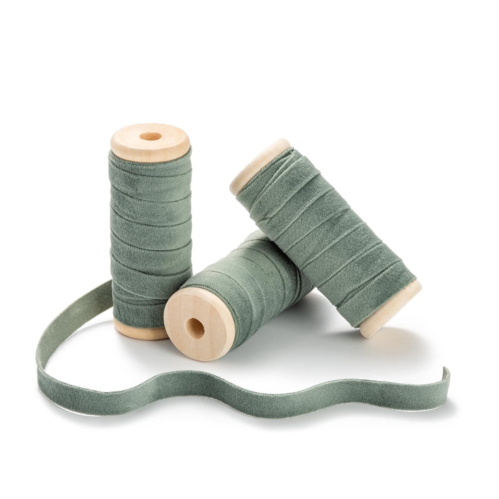 Samtband 13,7m x 1cm Hellgrün Samt Dekoband Schleifenband Schmuckband Geschenkband,3 Rollen,Salbeigrün Salbeigrün 10 mm-4,57m Angebot bei HelloDeals