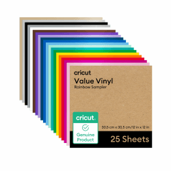 Cricut Vinylfolie für Plotter im Vorteilspack | 25 Blatt | 30,5 cm x 30,5 cm | Selbstklebende, permanente Plotterfolie für alle Cricut Schneidemaschinen | Sortenpaket Regenbogen 25-pack Angebot bei HelloDeals