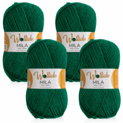 Wollidu Mila Garn zum Häkeln und Stricken 4 x 50g/133m Strickgarn 100% Polyacryl Häkelgarn Gras Grün Angebot bei HelloDeals