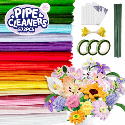 572 Stück Pfeifenputzer zum Basteln, 13 Farben Chenilledraht, Pfeifenreiniger Blumen für Handwerk, pfeifenputzer Basteln für Erwachsene, Kreative DIY Deko Weihnachten (30.5cm X 6mm) Angebot bei HelloDeals